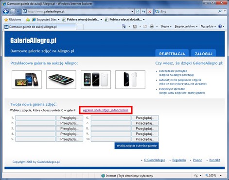 strona główna galerii allegro